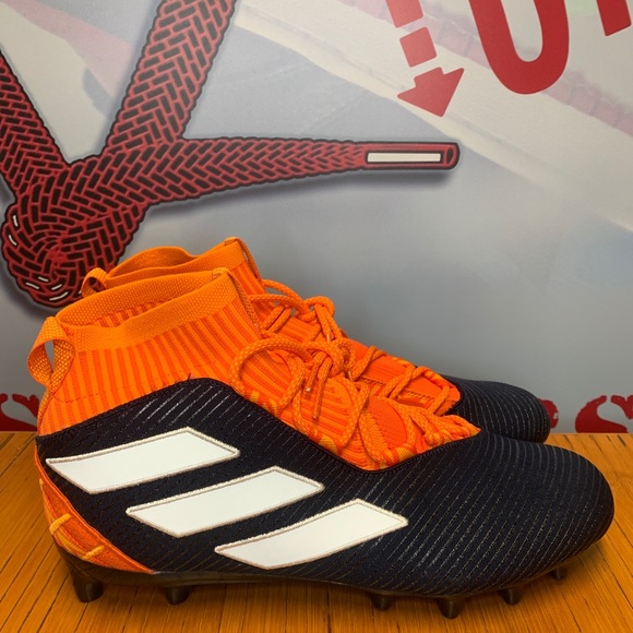 Adidas Boost “Orange Navy” Football Cleats Size 13